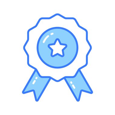 Yıldız rozetinin düz vektörü, düzenlenebilir tarzda modern kalite rozet simgesi