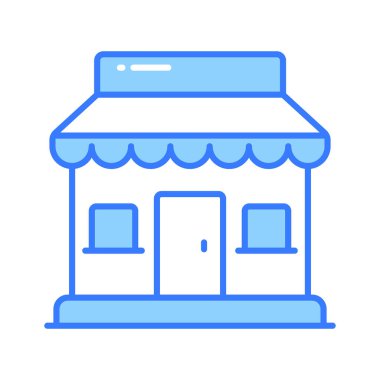 Güzel tasarlanmış vektör dükkânı binası, ticari bina, pazar simgesi