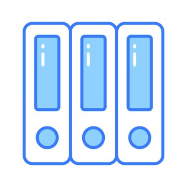 Dosyaların modern tarzda bir vektörü, klasörlerin modaya uygun düz simgesi