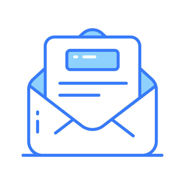 Document inside letter envelope showing letter concept vector