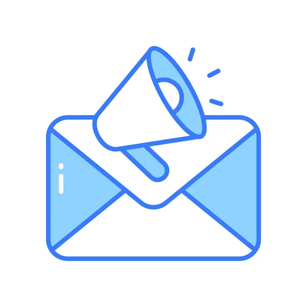 Envelope Com Megafone Mostrando Vetor Conceito Email Marketing — Vetor de Stock