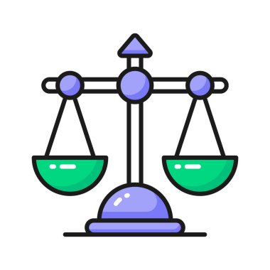 Düzenlenebilir düz stil iş hukuku sembolü denge ikonu