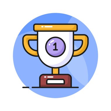 Düzenlenebilir stilde kupanın düz simgesi, başarı ödülü vektör tasarımı