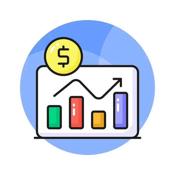 Dollar Diagram Denoting Concept Icon Financial Chart Business Chart Vector — Stock Vector