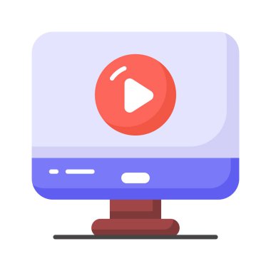 Premium kullanım için video ortam oynatıcı vektör tasarımı, video pazarlama simgesi