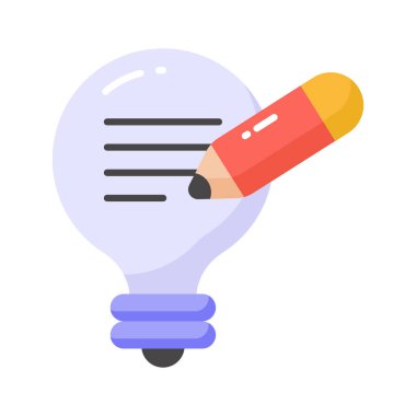 Bu yaratıcı yazma, yaratıcı fikir simgesinin premium vektörünü indir