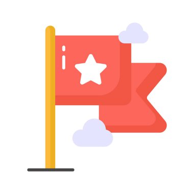 Bu özenle dizayn edilmiş bayrak, başarı bayrağı tasarımı ikonunu tut