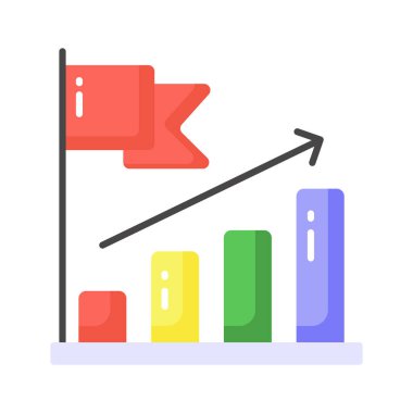 Büyüme grafiğinin bu düzenlenebilir vektörünü, iş analiz simgesi tasarımını al