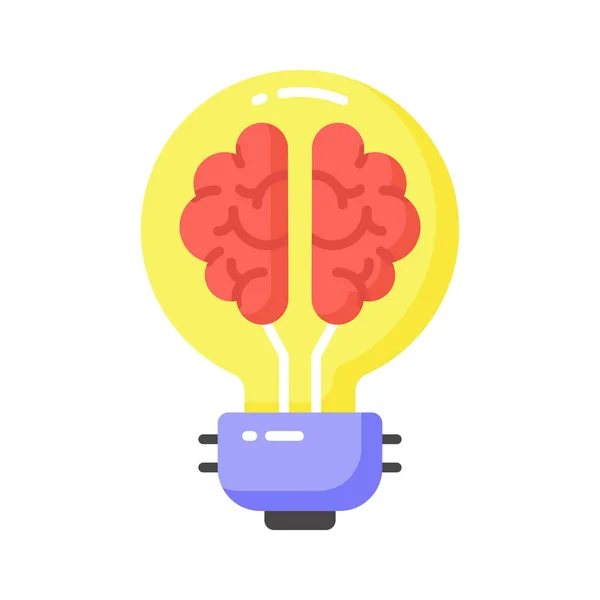 Мозг Внутри Лампочки Показывает Инновационное Мышление Современный Вектор Концепции — стоковый вектор