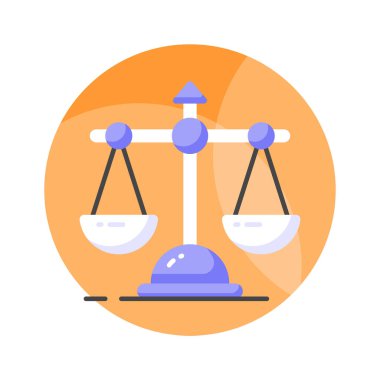 Düzenlenebilir düz stil iş hukuku sembolü denge ikonu