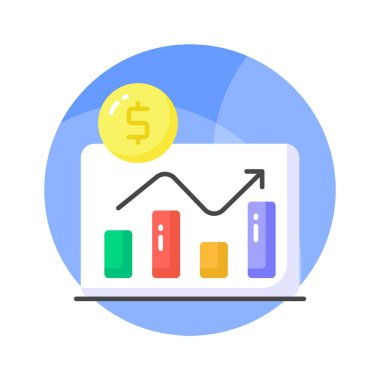 Finansal grafiğin konsept simgesi olan dolar, iş grafiği vektörü