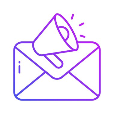 E- posta pazarlama konsepti vektörünü gösteren megafonla zarf