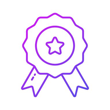 Yıldız rozetinin düz vektörü, düzenlenebilir tarzda modern kalite rozet simgesi