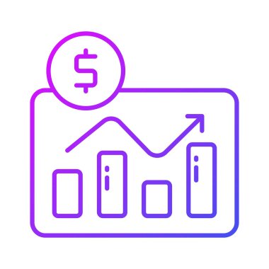 Finansal grafiğin konsept simgesi olan dolar, iş grafiği vektörü
