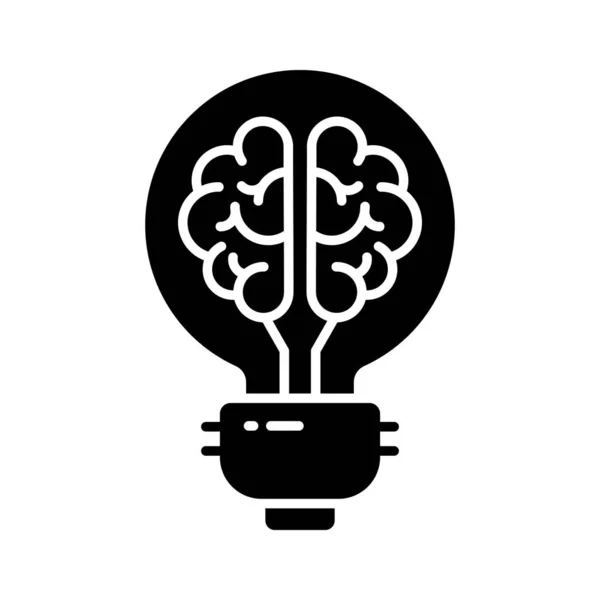 Cerveau Intérieur Ampoule Montrant Pensée Innovante Concept Moderne Vecteur — Image vectorielle