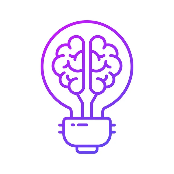 Cérebro Dentro Lâmpada Mostrando Pensamento Inovador Vetor Conceito Moderno — Vetor de Stock