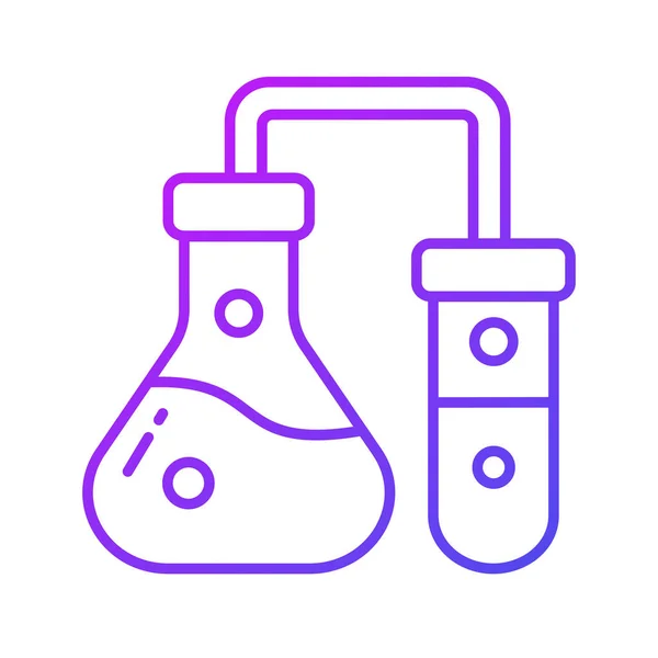 Χημική Φιάλη Δοκιμαστικό Σωλήνα Καλά Σχεδιασμένο Εικονίδιο Εργαστηριακού Πειράματος Διάνυσμα — Διανυσματικό Αρχείο