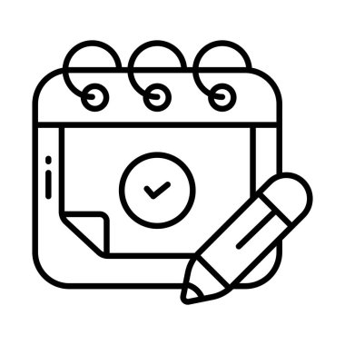 Takvimde zamanlayıcı vektör tasarımını gösteren kalem işaretini işaretle