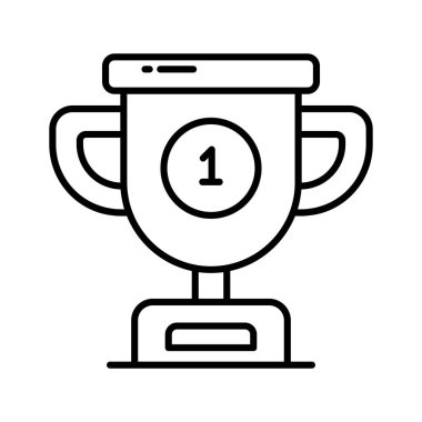 Düzenlenebilir stilde kupanın düz simgesi, başarı ödülü vektör tasarımı
