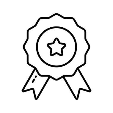 Yıldız rozetinin düz vektörü, düzenlenebilir tarzda modern kalite rozet simgesi