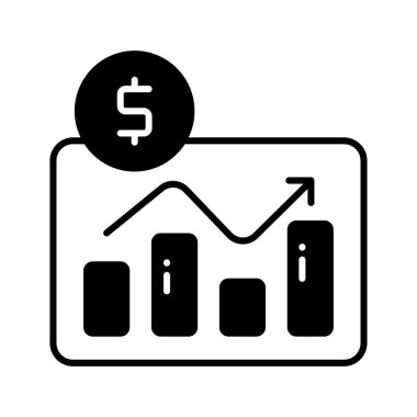 Finansal grafiğin konsept simgesi olan dolar, iş grafiği vektörü