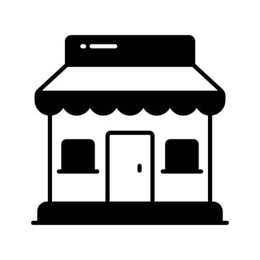 Güzel tasarlanmış vektör dükkânı binası, ticari bina, pazar simgesi
