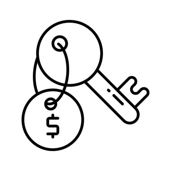 Dollar Coin Key Trendy Vector Business Key Financial Key Icon — Stock Vector