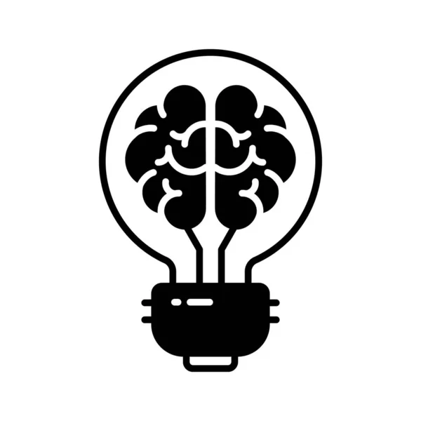 Cerebro Dentro Bombilla Que Muestra Pensamiento Innovador Vector Concepto Moderno — Vector de stock