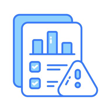 Ünlem işareti olan rapor, uyarı, hata, tehlike, analiz, dikkat vektör tasarımı