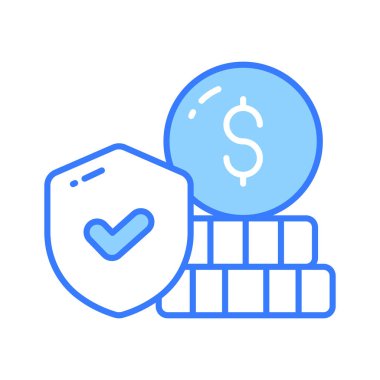 Finansal güvenliğin bu çekici vektörünü güvenli yatırım simgesini kullanmaya hazır hale getirin.