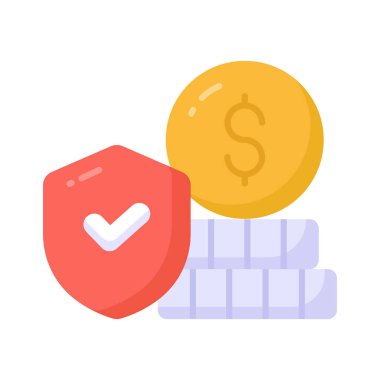 Finansal güvenliğin bu çekici vektörünü güvenli yatırım simgesini kullanmaya hazır hale getirin.