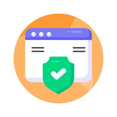 Web tarayıcı koruması, güvenli web sitesi vektör tasarımı, web sayfası ile güvenli kalkan