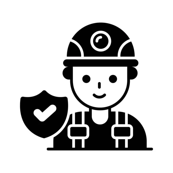 Protection Shield Worker Avatar Worker Protection Worker Insurance Vector Design — Stock Vector