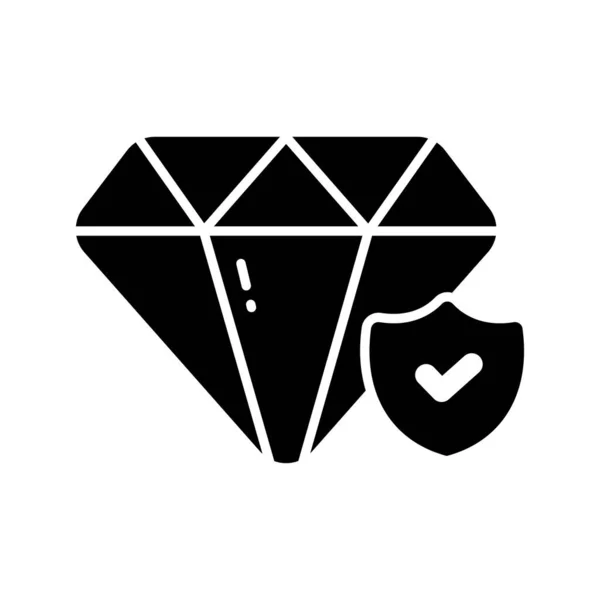 ダイヤモンド よく設計されたダイヤモンド保護のベクトルが付いている安全シールド — ストックベクタ