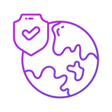 Modern tarzda küresel güvenlik simgesi tasarımı, görsel olarak mükemmel vektör