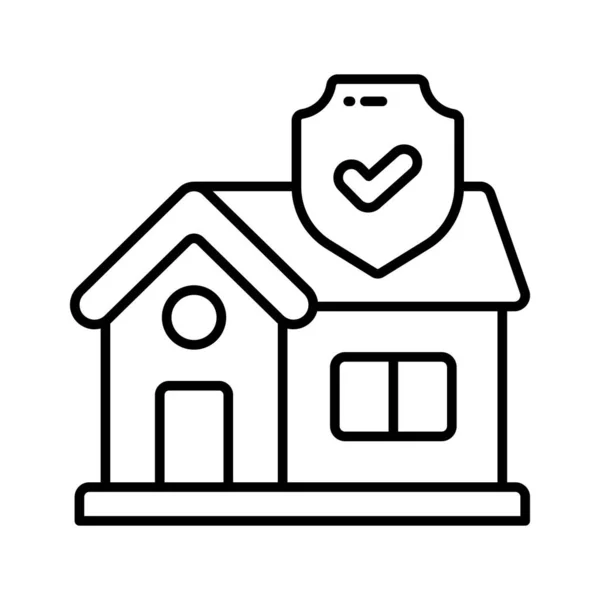 Home Protection Shield Check Mark Home Insurance Vector Design Property — Stock Vector