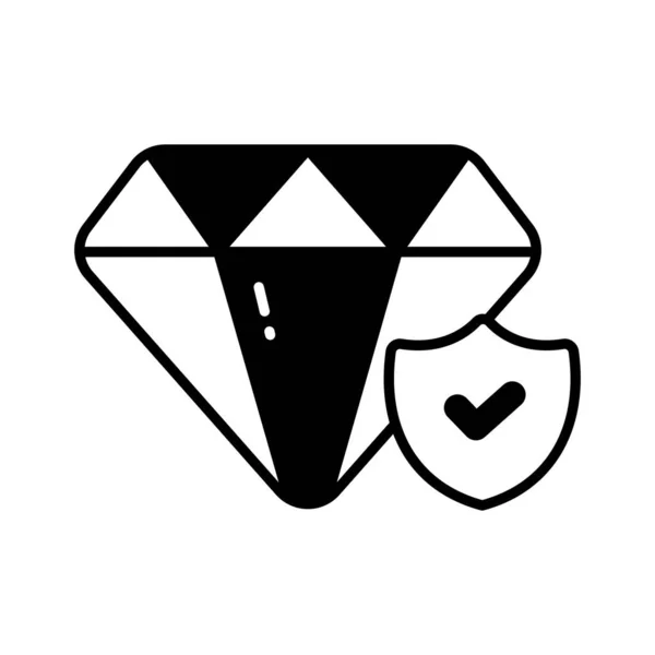 Schutzschild Mit Diamant Gut Konzipierter Vektor Des Diamantenschutzes — Stockvektor