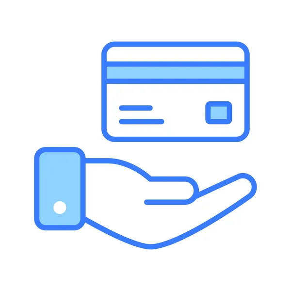 手元のAtmカード セキュア決済コンセプトアイコン クレジットカードセキュリティベクター — ストックベクタ