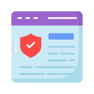 Web tarayıcı koruması, güvenli web sitesi vektör tasarımı, web sayfası ile güvenli kalkan