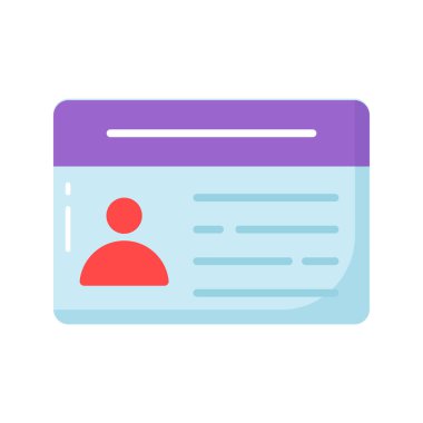 Beyaz arkaplanda kimlik kartı tasarımı izole edildi