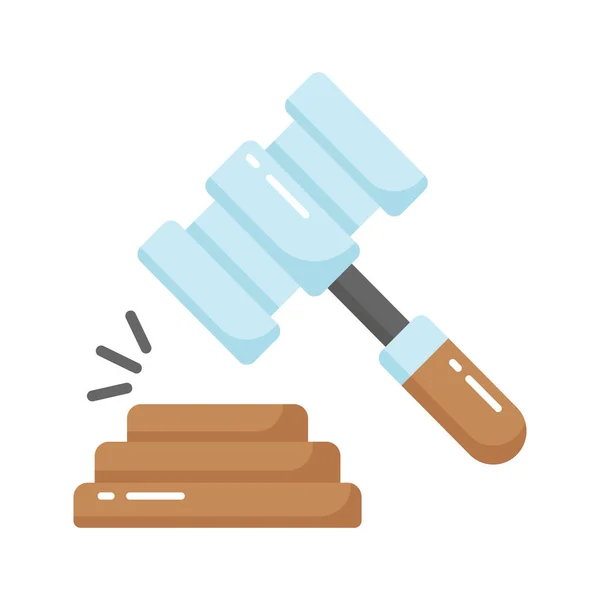 Judge Hammer Gavel Insurance Law Icon Commercial Law Legal Advice — Stock Vector