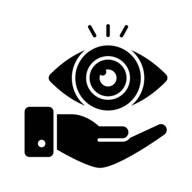 Beyaz arkaplanda izole edilmiş göz bakımı ikonu ve göz bilimi vektör tasarımı