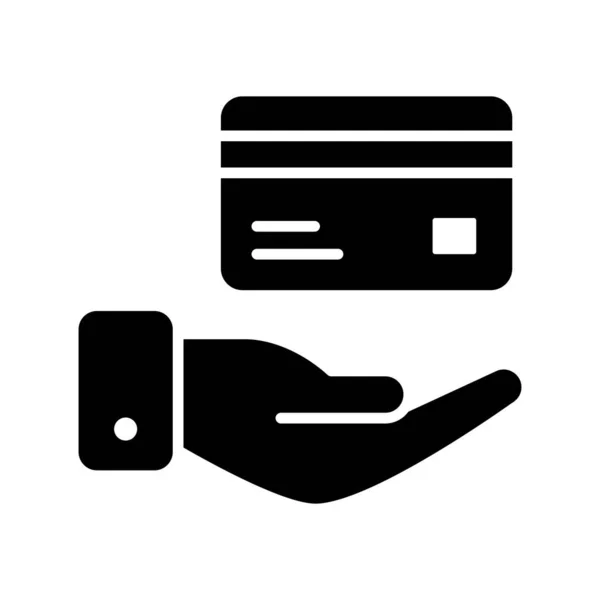Bankomatkarte Zur Hand Sicheres Zahlungskonzept Symbol Kreditkartensicherheitsvektor — Stockvektor