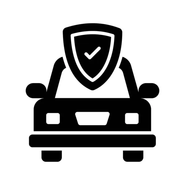 Pobierz Ikonę Ubezpieczenia Samochodu Premium Tarczę Ochronną Samochodem Bezpieczeństwo Samochodu — Wektor stockowy