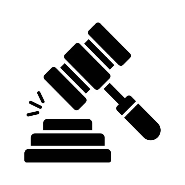 裁判官 ハンマーとタケル 保険法アイコン ビジネスのための法的アドバイス オークションベクター — ストックベクタ