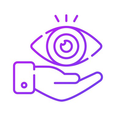 Beyaz arkaplanda izole edilmiş göz bakımı ikonu ve göz bilimi vektör tasarımı