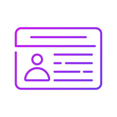 Beyaz arkaplanda kimlik kartı tasarımı izole edildi