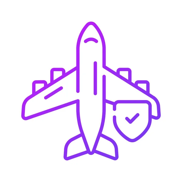 Schild Auf Flug Flugversicherung Reiseversicherung Schutz Des Flugreise Vektordesigns — Stockvektor