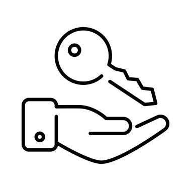 Anahtar bakım simgesi tasarımının anahtarı, beyaz arkaplanda izole edilmiş