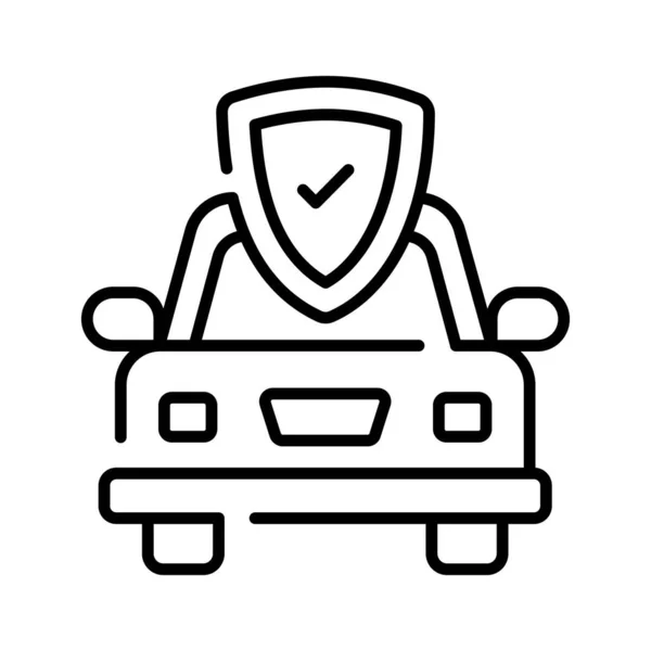 Икона Премиального Автострахования Защита Автомобиля Безопасность Автомобиля — стоковый вектор